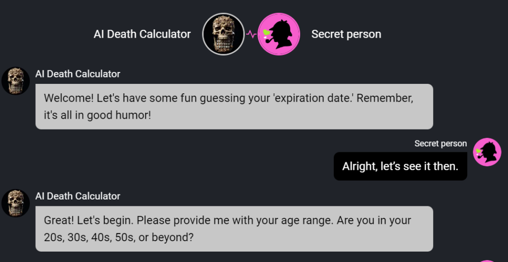 ai death calculator example