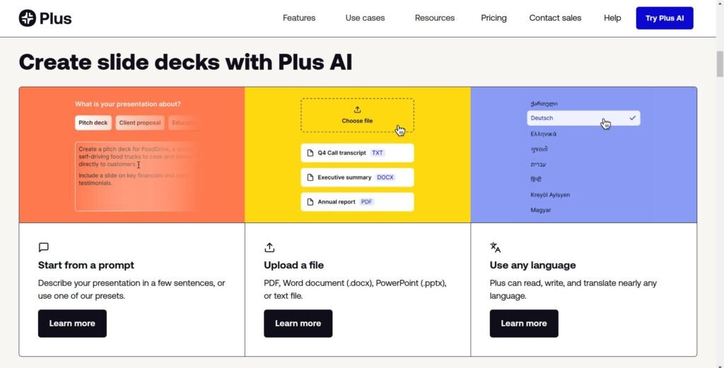 Plataforma de Presentación AI Plus AI