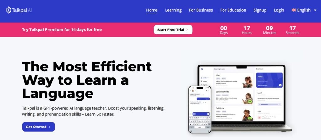Talkpal AI - service for learning foreign languages